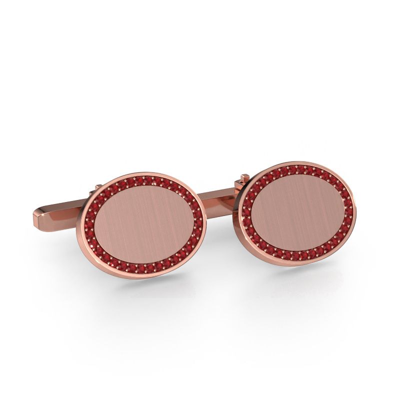 Manchetknopen Richano 585 rosé goud robijn 1.2 mm
