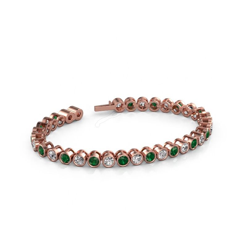 Tennis bracelet Allegra 4 mm 585 rose gold emerald 4 mm