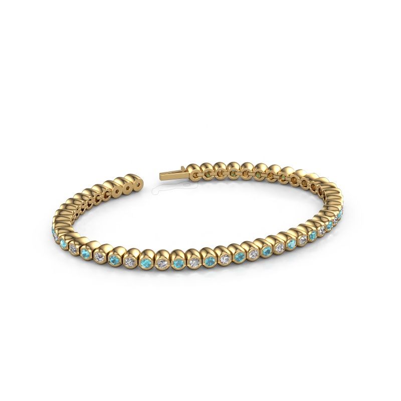 Tennisarmbånd Bianca 2.4 mm 585 gull blå topas 2.4 mm