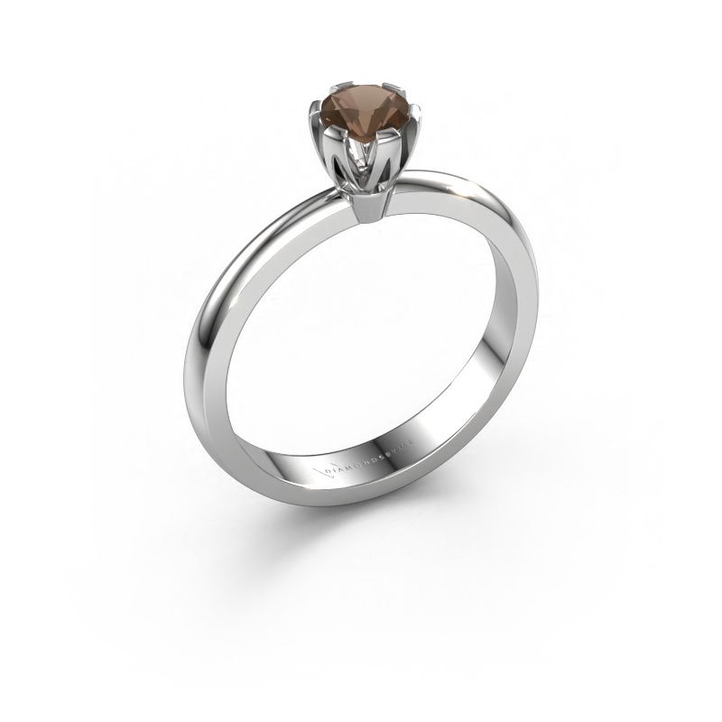 Verlobungsring Julia 950 Platin Rauchquarz 4 mm