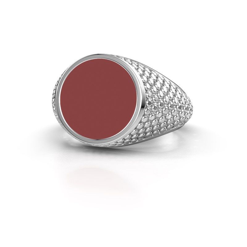 Image of Signet ring zachary 2<br/>925 silver<br/>red enamel 12 mm