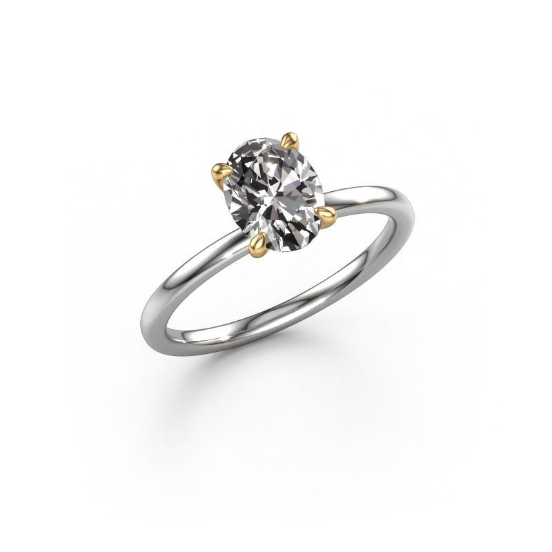 Verlobungsring Crystal OVL 1 585 Weißgold Zirkonia 8x6 mm