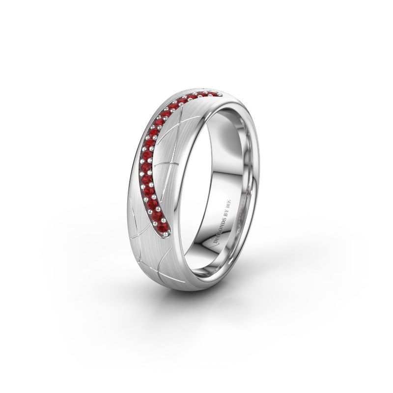 Image of Wedding ring WH2060L36CM<br/>950 platinum ±6x2.2 mm<br/>Ruby