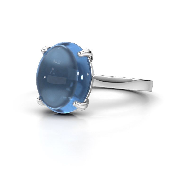 Afbeelding van Ring Mallie 1<br/>950 platina<br/>Blauw topaas 12x10 mm