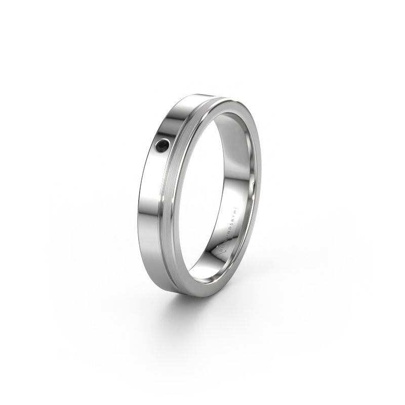 Vriendschapsring WH0301L14APM 585 witgoud zwarte diamant ±4x1.7 mm