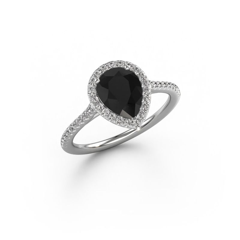 Engagement ring Seline per 2 585 white gold black diamond 1.545 crt