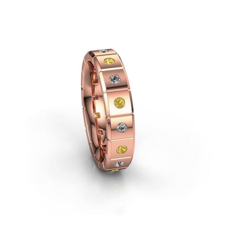 Image of Weddings ring WH2055L15DP<br/>585 rose gold ±5x2.4 mm<br/>Yellow sapphire