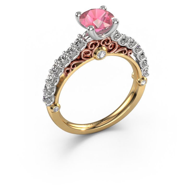 Engagement ring Shaunda 585 gold tourmaline pink 6 mm