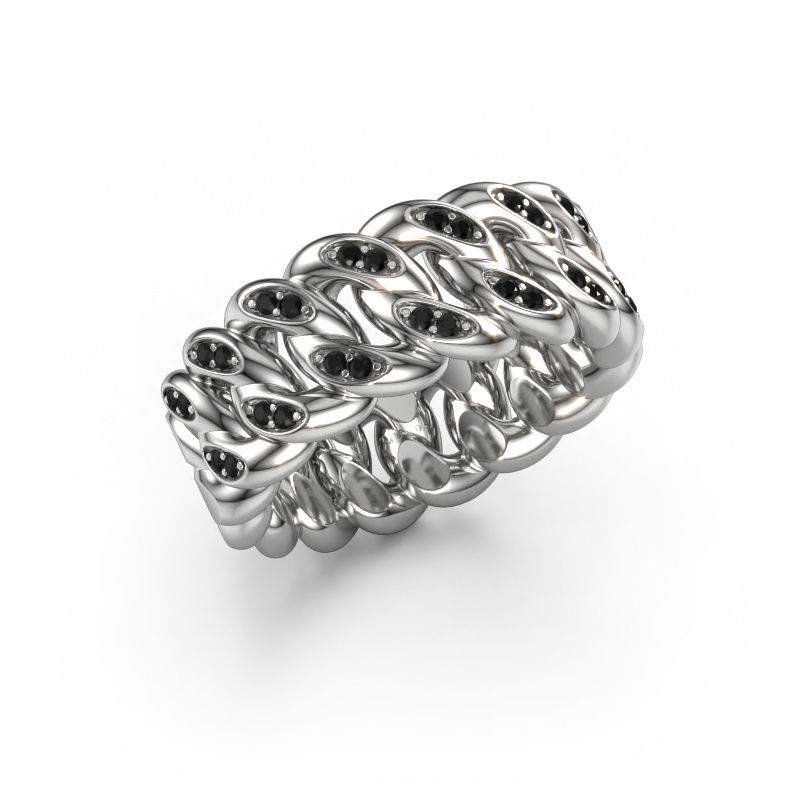 Herrenring Redouan 2 585 Weißgold Schwarz Diamant 0.224 crt