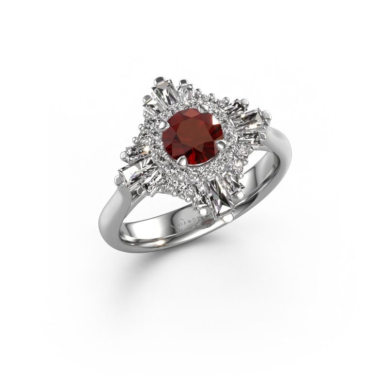 Bague de fiançailles Thalia 950 platine grenat 5.4 mm