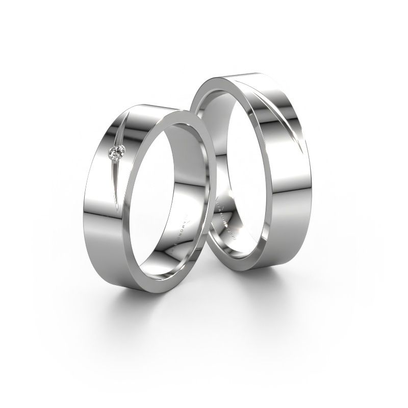 Eheringe set WH0170LM15AP ±5x1.7 mm 14 Karat Weißgold Diamant 0.03 crt
