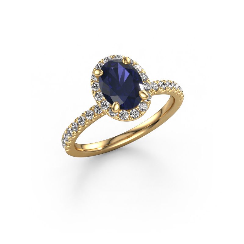 Bague de fiançailles Miranda OVL 585 or jaune saphir 8x6 mm