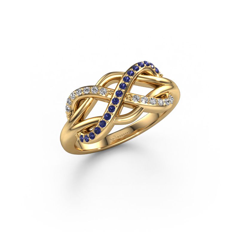 Ring Lizan 585 gold sapphire 1.1 mm