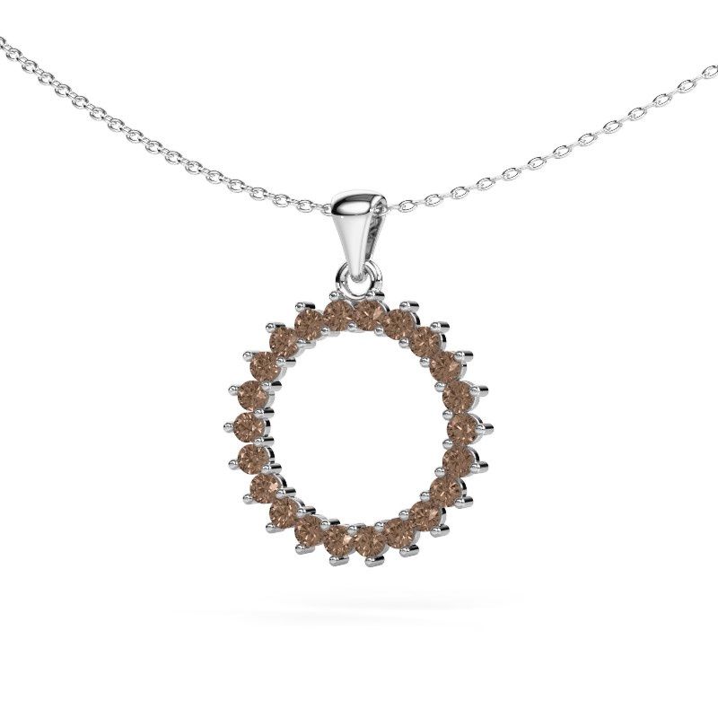 Anhänger Round 3 585 Weißgold Braun Diamant 0.660 crt