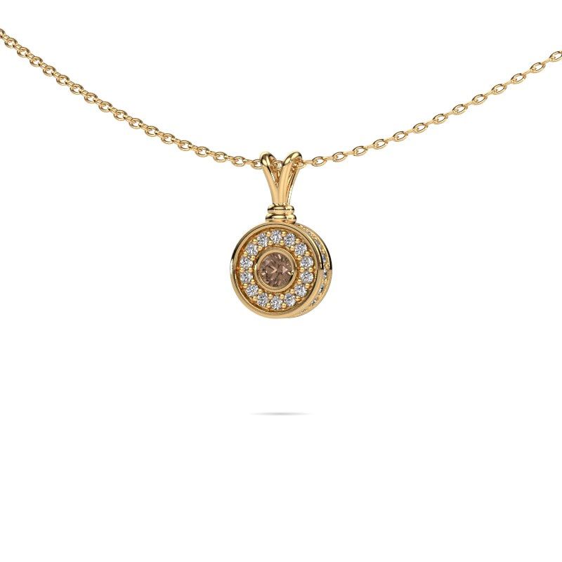 Image of Pendant Roos 585 gold brown diamond 0.301 crt