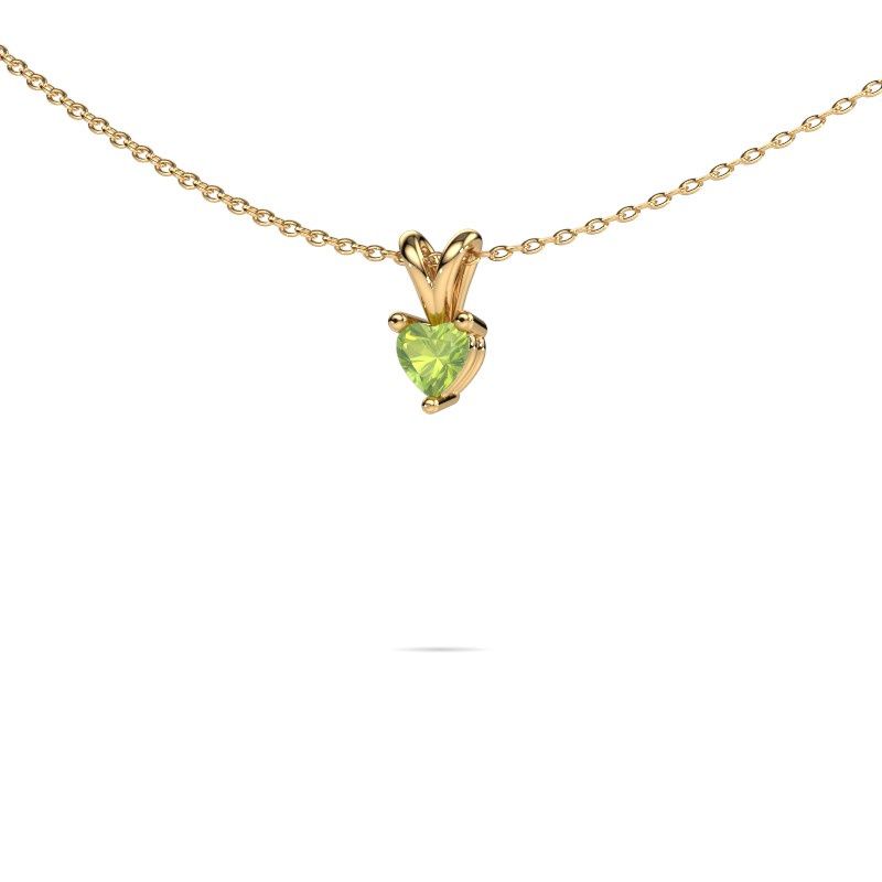 Pendant Garnet 585 gold peridot 4 mm