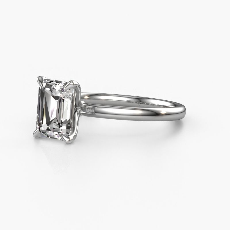 Image of Engagement Ring Crystal Eme 1<br/>950 platinum<br/>Zirconia 8x6 mm