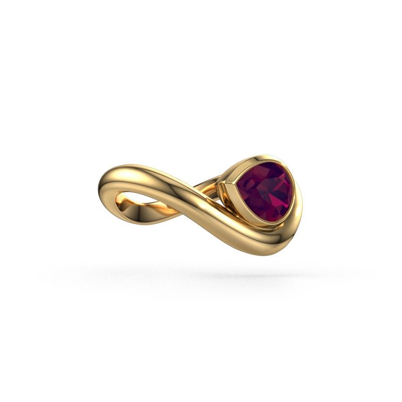 Ring Lena 585 gull rhodolitt 8x6 mm