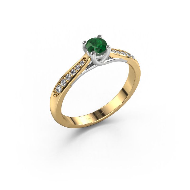 Engagement ring Mia 2 585 gold emerald 5 mm