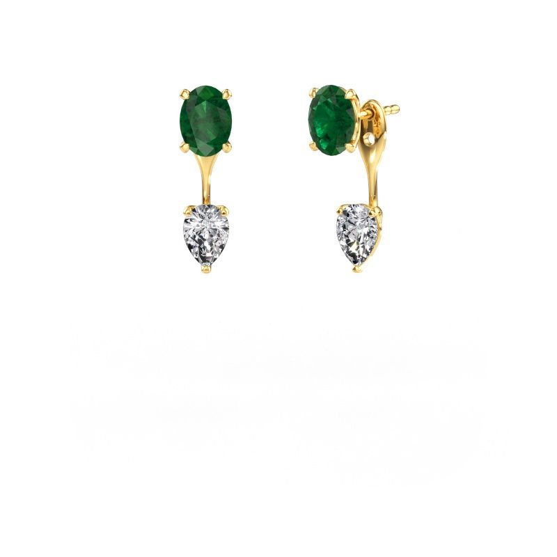 Ohrhänger Kate OVL-PER 585 Gold Smaragd 7x5 mm