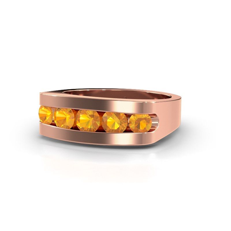 Afbeelding van Heren ring Richard<br/>585 rosé goud<br/>Citrien 4 mm