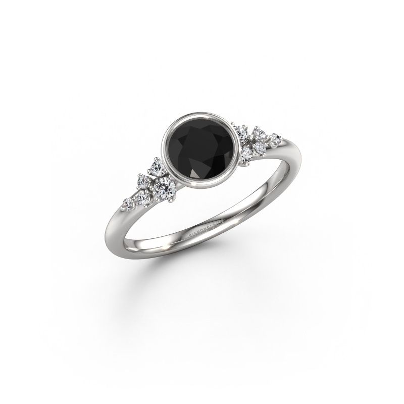 Verlobungsring Aliyah RND 585 Weißgold Schwarz Diamant 0.84 crt