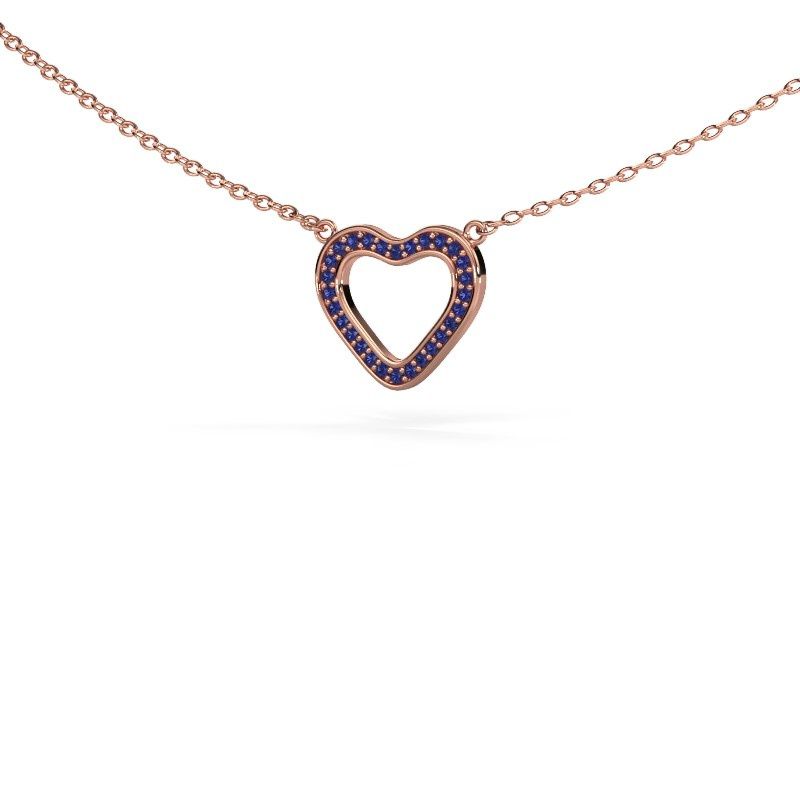 Anhänger Heart 3 585 Roségold Saphir 0.8 mm