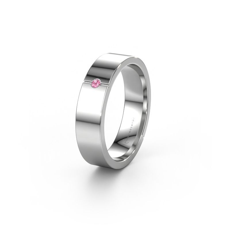 Bague d'amitié WH1101L15AP 585 or blanc saphir rose ±5x1.7 mm