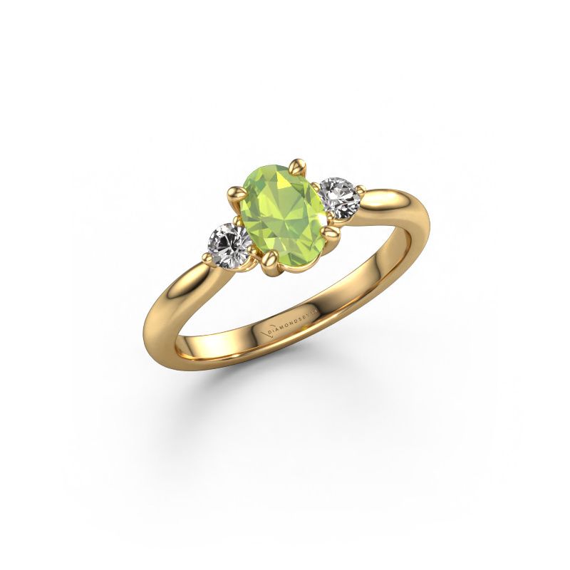Engagement ring Lieselot OVL 585 gold peridot 7x5 mm