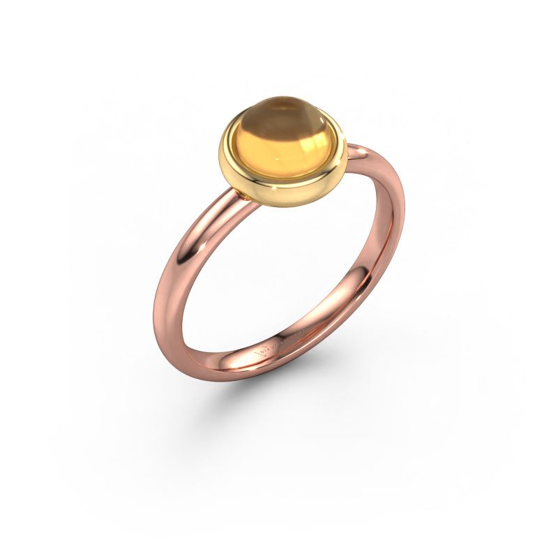 Ring Blossom RND 585 rosé goud citrien 5 mm