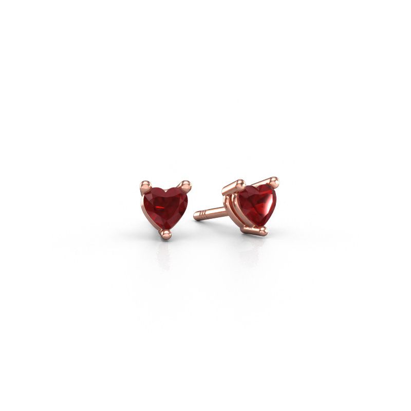 Ohrsteckers Garnet 585 Roségold Rubin 4 mm
