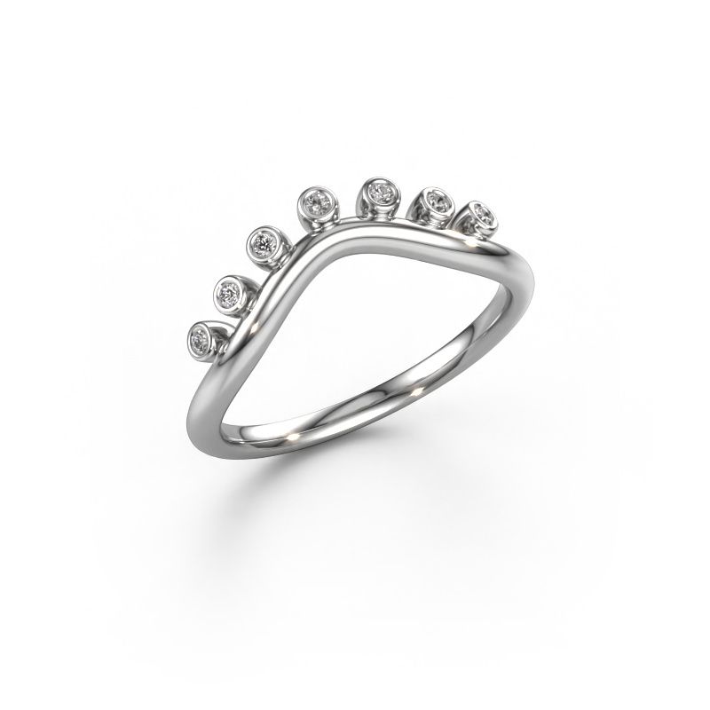 Stacking ring Drop A 585 white gold diamond 0.053 crt