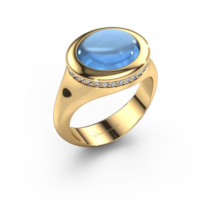 Ring Lesli OVL 585 gold blue topaz 12x10 mm