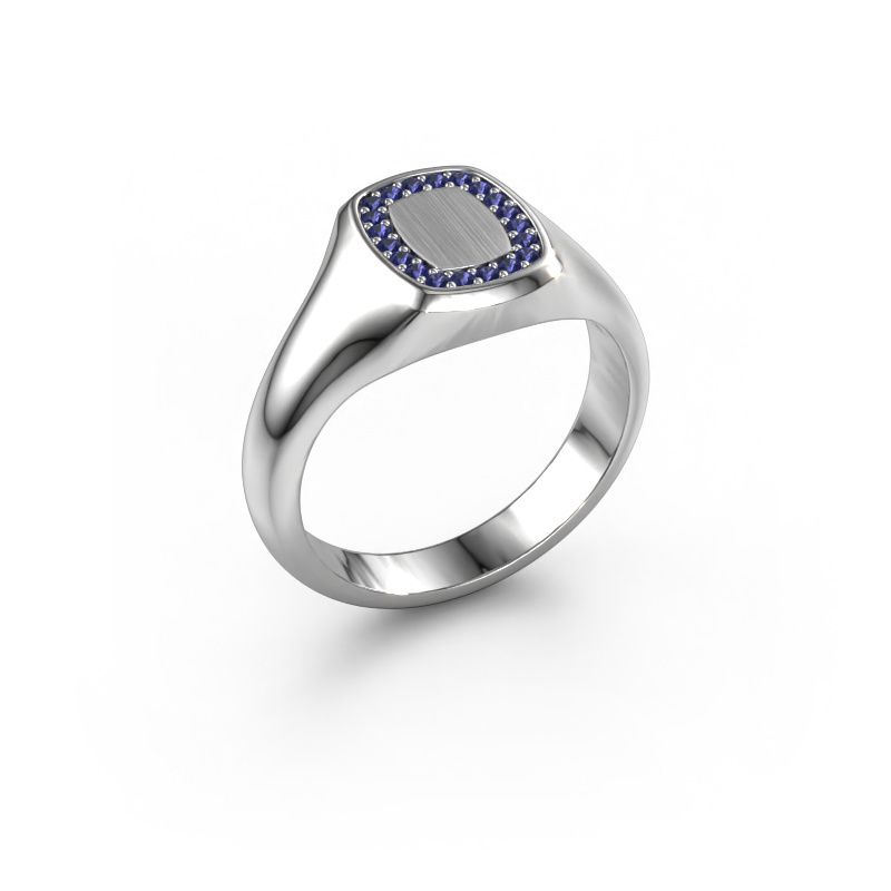 Men's ring Floris Cushion 1 950 platinum sapphire 1.2 mm