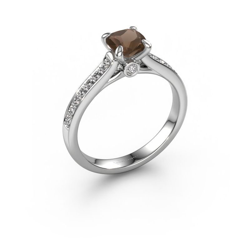 Verlobungsring Valorie cus 2 950 Platin Rauchquarz 5.5 mm