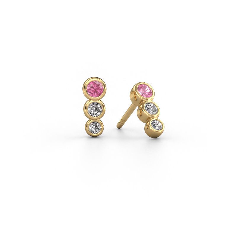 Ohrringe Felica 585 Gold Pink Saphir 2.7 mm
