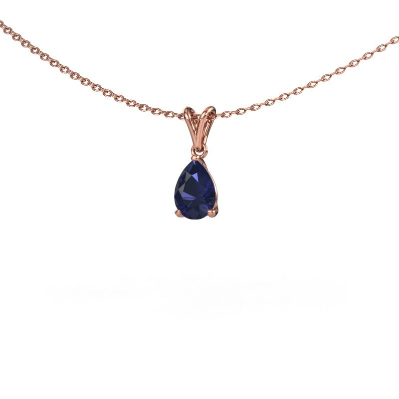 Anhänger Sam PER 585 Roségold Saphir 7x5 mm