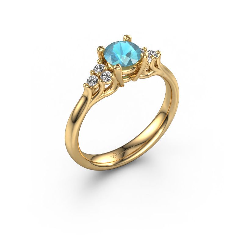 Engagement ring Monika RND 585 gold blue topaz 5.5 mm