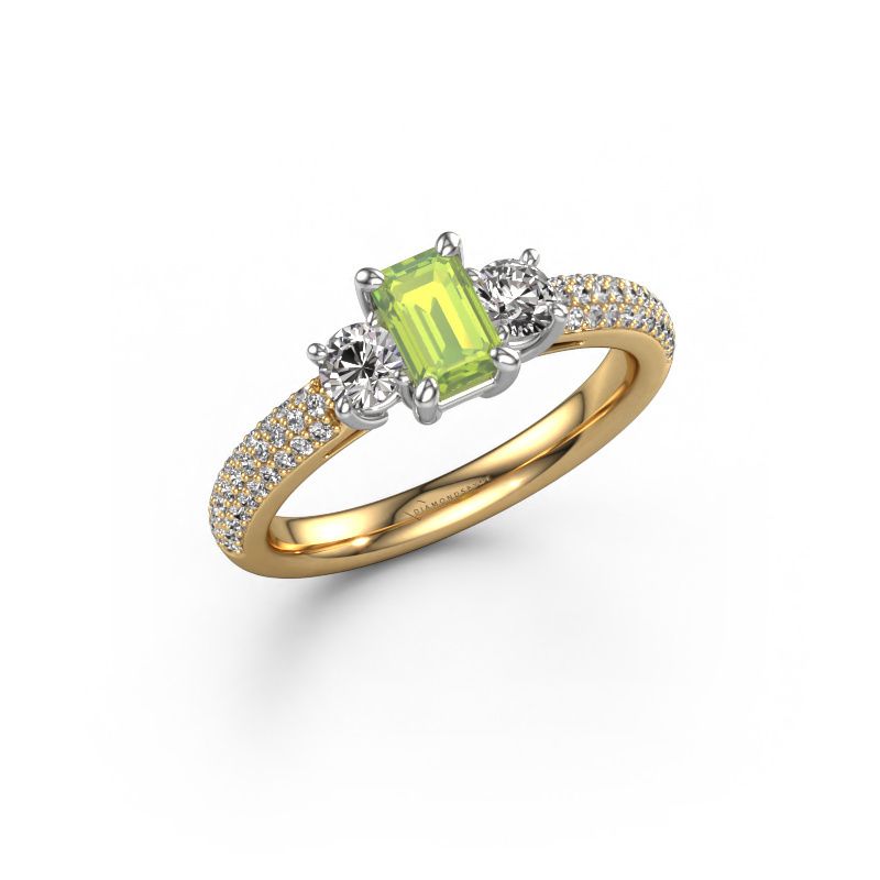 Engagement ring Marielle EME 585 gold peridot 6x4 mm