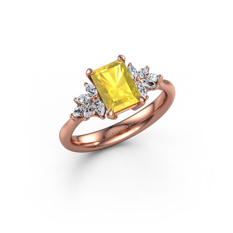 Verlobungsring Fiona RAD 585 Roségold Gelb Saphir 7.5x5.5 mm