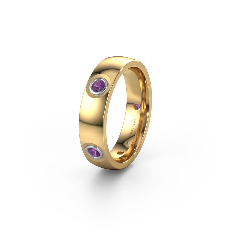Trauring WH0139L25BP 585 Gold Amethyst ±5x2 mm