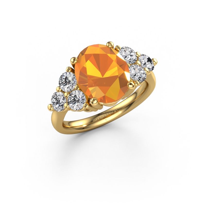 Engagement ring Serenity OVL 585 gold citrin 11x9 mm