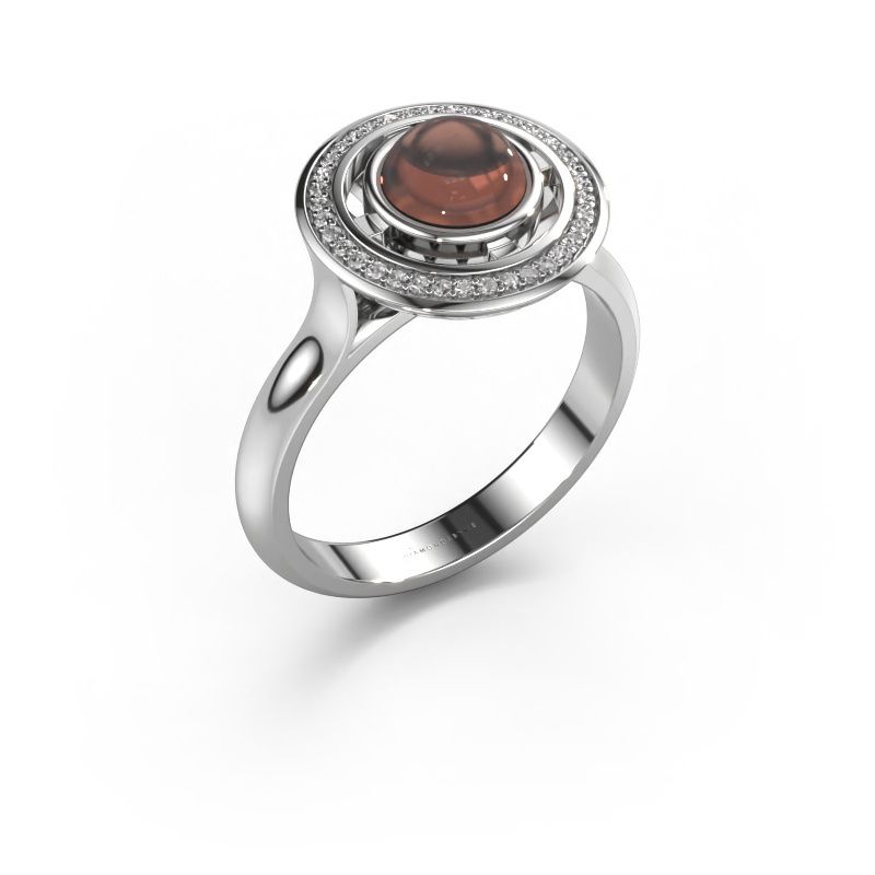 Ring Salima 950 platina rookkwarts 6 mm