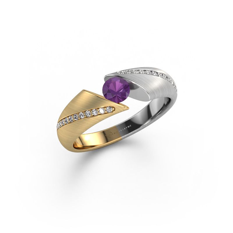 Verlovingsring Hojalien 2 585 goud amethist 4.2 mm