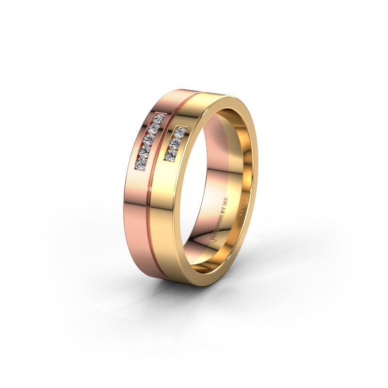 Afbeelding van Trouwring WH0207L16AP 585 rosé goud diamant ±6x1.7 mm