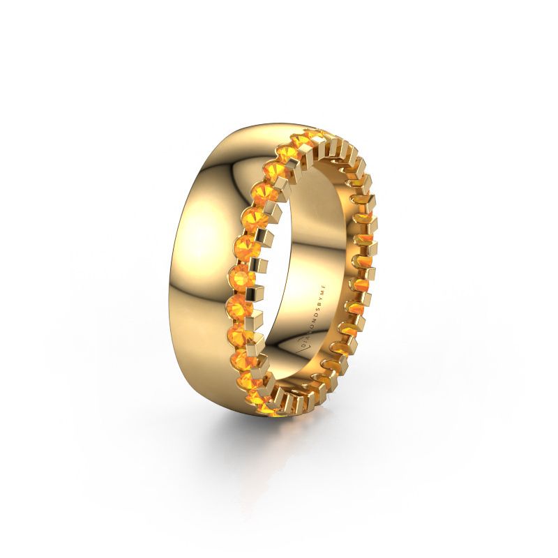 Wedding ring WH6120L27C 585 gold citrin ±7x2.2 mm