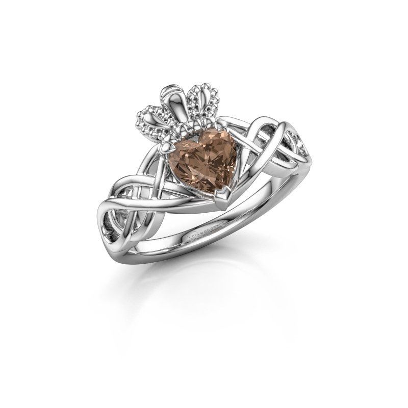 Image of Ring Lucie 585 white gold brown diamond 0.80 crt