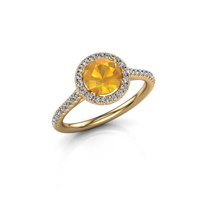 Image of Engagement ring seline rnd 2<br/>585 gold<br/>Citrin 6.5 mm