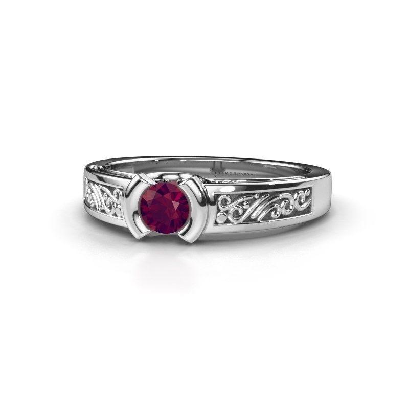 Bild von Verlobungsring elena<br/>585 Weißgold<br/>Rhodolit 4 mm