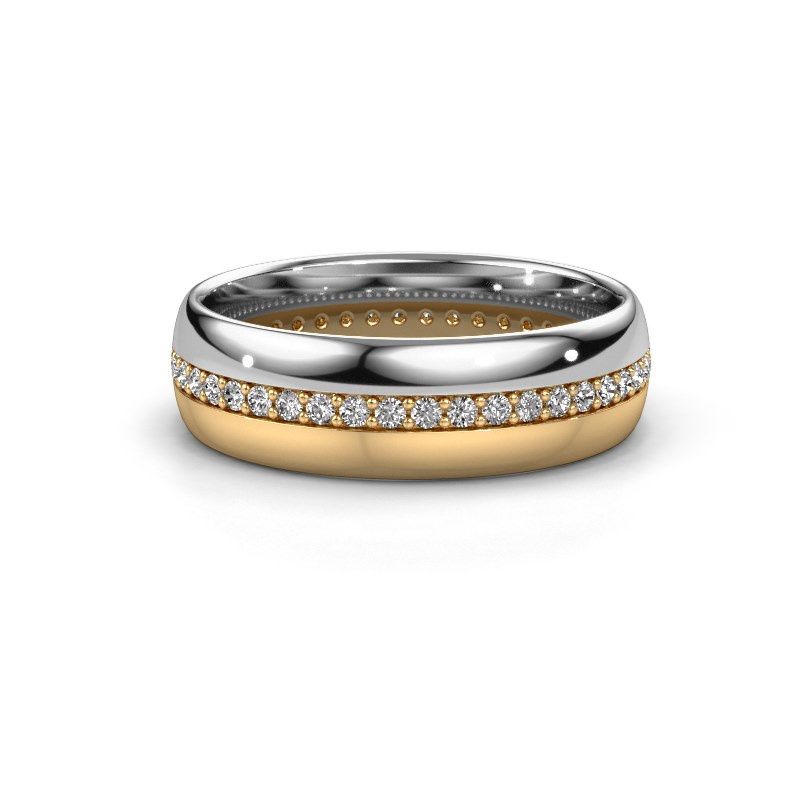Image of Wedding ring WH0203L36AP<br/>585 white gold ±6x1.7 mm<br/>Lab-grown diamond